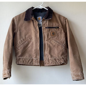 Carhartt Kids Medium Regular   Tan Zip Up   jacket YYJ97 Snap Sleeve Closure